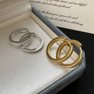 Pendientes de Plata de Ley S925, Diseño Retro, Estilo Nicho, Lujo Ligero, Microincrustaciones de Circonita, Joyería de Plata Básica y Moderna - Product Image 1