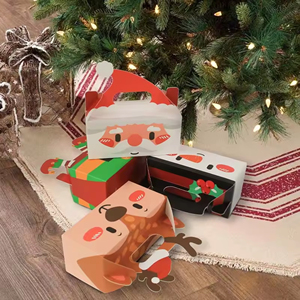 Cajas de Regalo para Dulces, Galletas, Sushi y Aperitivos, con Asas, Ecológicas, Reciclables, de Papel, para la Escuela, el Aula, Fiestas Navideñas, Recuerdos de Fiesta Navideña en 3D - Product Image 1