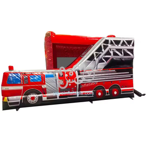 Structure gonflable combinée à thème pompiers, centre de jeux commercial en PVC de qualité supérieure pour enfants - Product Image 2