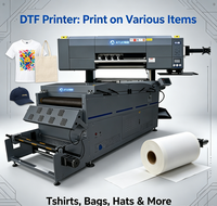 Imprimante DTF à jet d'encre automatique CE approuvée, nouvelle, 60 cm, 5 têtes I3200, 12 couleurs, avec circulation d'encre blanche, agitateur et four, système rouleau-à-rouleau