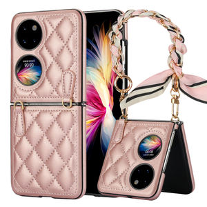 Étui en cuir de haute qualité pour Huawei <span class=keywords><strong>P50pocket</strong></span> étui de téléphone portable lanière foulard en soie étui de téléphone portable pliant pour Huawei Pocket2 - Product Image 2