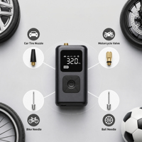 Gonfleur de pneus double alimentation avec charge USB-C et prise 12V pour véhicule électrique, pompe portable avec batterie au lithium de secours