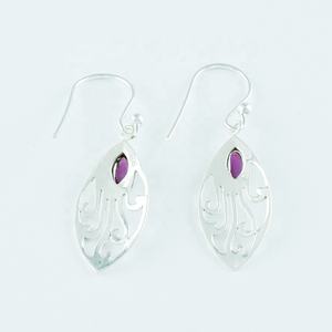 Impressionnantes boucles d'oreilles en pierre précieuse d'agate de rubis faites à la main en argent sterling 92.5 pour les fêtes de mariage directement de l'Inde grossiste - Product Image 4