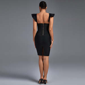 Ocstrade Đầm Midi Nữ Tay Bèo Nhún Thiết Kế Mới Đầm Thường Ngày Thanh Lịch Khó<span class=keywords><strong>a</strong></span> Kéo Hở Lưng - Product Image 2