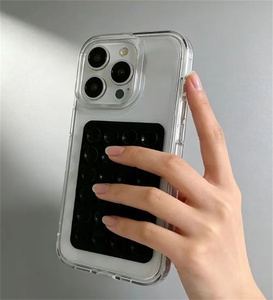 Coque de téléphone simple et transparente en silicone avec ventouse pour Samsung Galaxy S26 Ultra S25 S23 A57 A56, protection et poignée <span class=keywords><strong>selfie</strong></span> anti-stress - Product Image 5