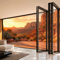 Portes pliantes en aluminium à double vitrage, de qualité supérieure, modernes, pour patio d'hôtel, extérieur, avec isolation acoustique