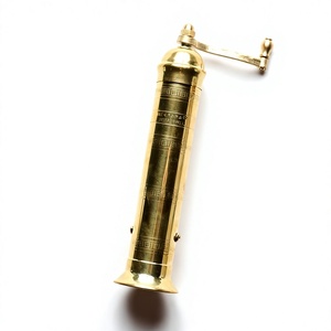 Molinillo de pimienta europeo para accesorios de cocina, seguro para contacto con alimentos, 100% latón, mecanismo manual, molinillo de especias hecho a mano - Product Image 1