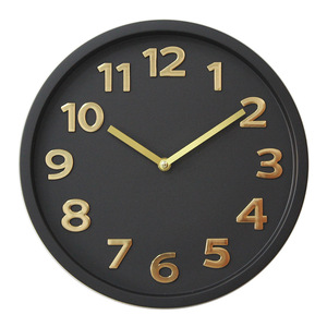 <span class=keywords><strong>Orologio</strong></span> da Parete Silenzioso Rotondo in Plastica con Numeri Arabi 3D da 30 cm (12 Pollici) con Lancette in Alluminio Oro Bianco Nero Arancione - Product Image 2