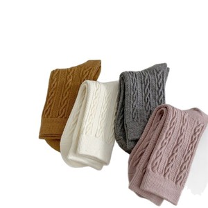 Women's Cable Knit Slouch <b>Socks</b> Mid-Calf Solid Color Warm White Thermo Breathable Sweat Wicking Odor Resistant Regular Casual - Product Image 5