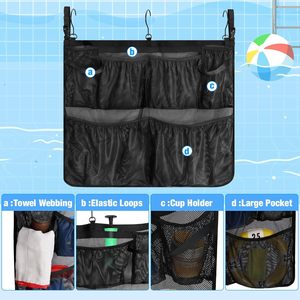 Pool Storage Hanging Bag Mesh 7-9 Pockets Foldable Portable Indoor Outdoor Use - Product Image 3