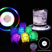 Glaçons Lumineux Activés par l'Eau, Étanches, Clignotants, à Changement de Couleur, Lumières LED, Saint-Valentin, Unisexe, Matière PVC, 14-25 Ans