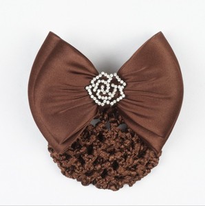 Cheveux Snood Filets Bowknot Décor Français Barrette Pince À Cheveux Strass Cristaux Rose Fleur Arc <span class=keywords><strong>Crochet</strong></span> Hairnet Titulaire <span class=keywords><strong>Chignon</strong></span> Couverture - Product Image 4