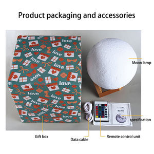 16 colores 3D impresión Luna luz de noche Control táctil remoto personalizado LED Luna luz 10-20CM <span class=keywords><strong>foto</strong></span>/texto lámpara de Luna <span class=keywords><strong>personalizada</strong></span> - Product Image 6