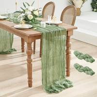 Fleur de Noël personnalisée gaze de luxe chemins de table de mariage étamine tissé pour les événements de fantaisie
