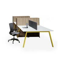 Bureau moderne futuriste Table de travail Bureau en bois populaire pour le personnel Cabines de bureau pour immeuble de bureaux