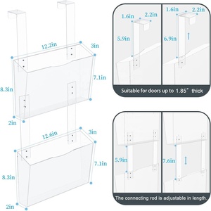 2-Tier rõ ràng <span class=keywords><strong>Acrylic</strong></span> trên cửa treo tập tin tổ chức văn phòng trường nhà cuốn sách Thư giấy lưu trữ tài liệu giá kệ trưng bày - Product Image 2