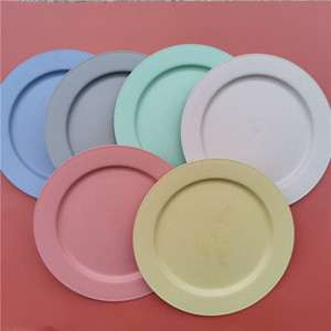 จานกลมสเต็กสีเขียวแบบย้อนยุคทำจากฟางข้าวสาลีย่อยสลายได้ตามธรรมชาติสไตล์ยุโรป - Product Image 3