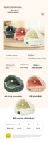 Großes Gestreiftes Samt-Muschelbett Luxuriöses Modernes Klassisches Niedliches Katzen- und Hundebett Kaninchenfell-Optik Stoff Warme Gemütliche Schlafunterlage