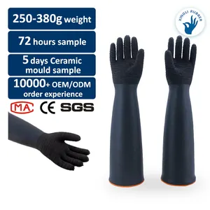 EN388 55cm Factory supply garden construction working rubber latex gloves safety protective gloves