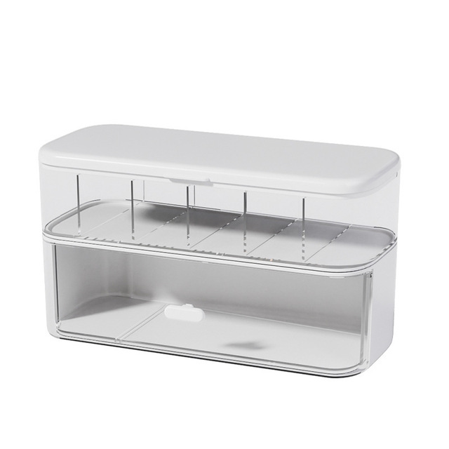 Double Layer Acrylic Cable Organizer Box Desk Storage Case for Charging Cables Power Strips & Phone Accessories Cord Management