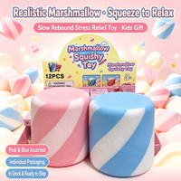 Jouet Squishy Guimauve en TPR, Bloc de Construction Réaliste Anti-Stress pour Enfants de 14 Ans et Plus, Emballage Boîte