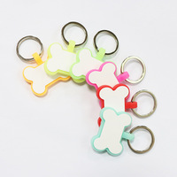 Porte-clés personnalisé phosphorescent avec nom et code QR d'identification double face en silicone pour animaux de compagnie anti-perte de chien