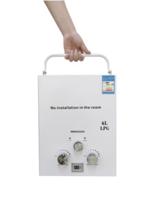 Di động ngoài trời 6L thép không gỉ Máy nước nóng khí cho cắm trại RV hộ gia đình điện/pin ngay lập tức loại ống khói cho xe - Product Image 2