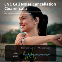 Earphone TWS Transparan Nirkabel BT5.4 Driver 18mm Bass Dalam 60 Jam Dual Mic ENC 30ms Surround 3D untuk Musik dengan LED