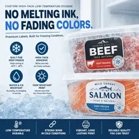 Étiquettes d'emballage pour aliments congelés holographiques résistantes à l'huile YSB |   Adhésif personnalisé haute adhérence résistant aux basses températures et à la chaleur
