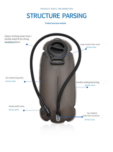 Vessie d'hydratation 2L pour sports de plein air Sac à eau de randonnée simple pour escalade Doublure en TPU de qualité alimentaire Sac à dos souple Bouteille d'eau - Product Image 3