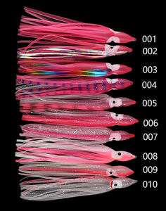 Señuelo de Pesca de Silicona Holográfico Multicolor Alpha OEM con Ojos, Faldas de <span class=keywords><strong>Pulpo</strong></span>, Señuelo de Arrastre para Pesca en Agua Salada - Product Image 2