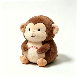 Peluche de mono personalizado, peluche de mono marrón, juguete de mono gordo, peluche de mono de la selva, muñeco de mono adorable - Product Image 1