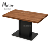 Ensemble de table et de chaises carrées en chêne stratifié commercial pour hôtel, café, restaurant, pizzeria, salons de thé, mobilier d'hôtellerie