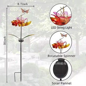 Lampes solaires de jardin en forme de fleur, lampe décorative LED d'extérieur, résistante à l'eau, autoportante - Product Image 4