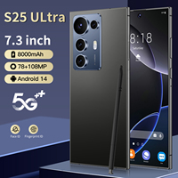 Nuevo Smartphone Ultra 5G S25 de 7.3" HD Deca Core Francés 16GB+1TB con Desbloqueo Facial, Doble SIM, 108MP, Gaming, CDMA, Inglés/Español, 120Hz Rápido