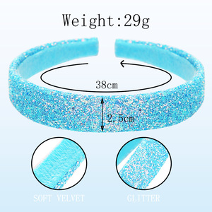 Fascia per capelli Fresh Girl con corona alta e glitter, larghezza 2,5 cm, fermaglio per capelli, accessori colorati per capelli, fascia per la testa - Product Image 6