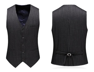 Trajes <span class=keywords><strong>De</strong></span> <span class=keywords><strong>Hombre</strong></span> A rayas Conjunto <span class=keywords><strong>de</strong></span> 3 piezas Trajes <span class=keywords><strong>de</strong></span> <span class=keywords><strong>hombre</strong></span> <span class=keywords><strong>de</strong></span> doble botonadura <span class=keywords><strong>para</strong></span> <span class=keywords><strong>boda</strong></span> Conjunto <span class=keywords><strong>de</strong></span> trajes <span class=keywords><strong>de</strong></span> jogging <span class=keywords><strong>de</strong></span> <span class=keywords><strong>hombre</strong></span> <span class=keywords><strong>de</strong></span> <span class=keywords><strong>color</strong></span> negro - Product Image 4