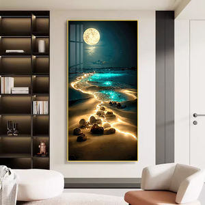 La décoration de la maison moderne imprime des affiches peintures romantiques en porcelaine de cristal de plage - Product Image 1