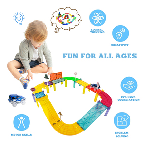 Hot Selling 97 Pcs Kids Car <strong>Race</strong> Track Educational Magnetic Toys DIY Construction Magnetic Building <strong>Blocks</strong> - Product Image 4