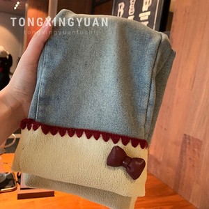 Tongxingyuan Girls Denim Shorts Fleece <b>Lined</b> Thickened Solid Color Cotton Woven Toddler Baby <b>Pants</b> - Product Image 3