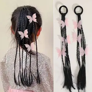 Çocuk Twists ilmek peruk Hairband tatlı kız yüksek at kuyruğu saç lastik bant çocuklar elastik saç Scrunchies