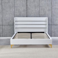 Cadre de lit king-size minimaliste rembourré avec tête de lit souple et rangement, extensible, réglable, personnalisable, design écologique, haute valeur