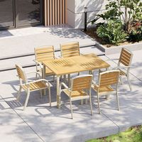 Ensemble de salle à manger en bois moderne, mobilier d'extérieur pour appartement et parc