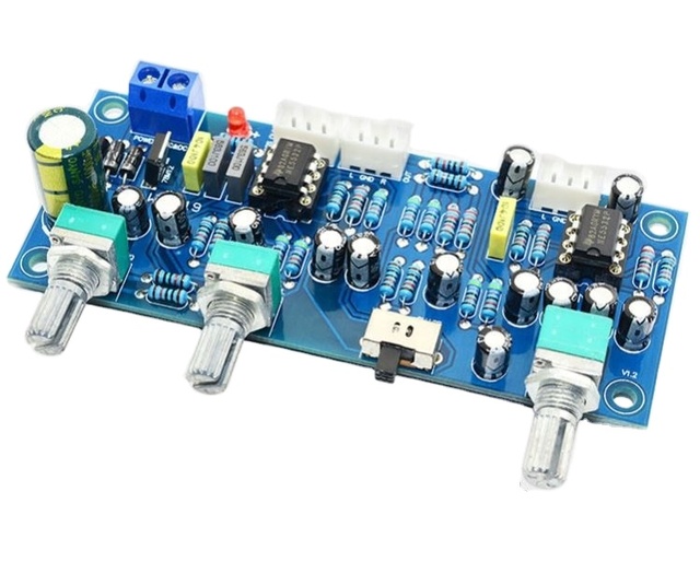2.1 Channel Subwoofer Preamp Board Low Pass Filter Pre-AMP Amplifier Board NE5532 Low Pass Filter Bass Preamplifier
