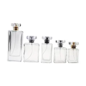 10Ml 15Ml 30Ml 50Ml 100Ml 150Ml Luxe Vierkante Dikke Clear Spray Verstuiver Parfum Fles met Verstuiver Pomp