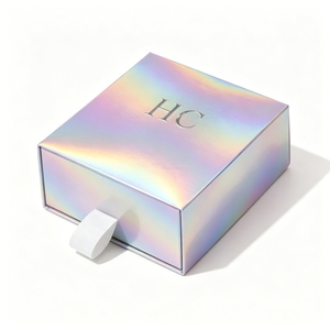 กล่องใส่แหวนแบบโฮโลแกรมสั่งทำพิเศษ บรรจุภัณฑ์เครื่องประดับสุดหรู พร้อมริบบิ้นดึง ปั๊มฟอยล์โลโก้ สำหรับแบรนด์เครื่องประดับ ขายส่ง - Product Image 5