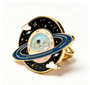Pin de Solapa Personalizado de Metal Esmaltado, Insignia Impresa de Aleación de Zinc con Temática Espacial, Pin Cloisonné para Regalo y Ropa - Product Image 4