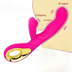 ウサギバイブレーター2-in-1クリトリス刺激器Gスポットアナル膣マッサージャーデュアルモーターDildo Femanオナニーセックスおもちゃ女性用 - Product Image 2
