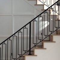 Rampe de terrasse en fer minimaliste moderne - Garde-corps à profil mince résistant à la rouille pour toit, terrasse, balcon, escalier et rénovation de villa