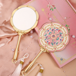 Gương trang điểm cầm tay kiểu cổ điển Trung Hoa, khung kim loại, tua rua, gương bỏ túi, có tính năng cá nhân hóa - Product Image 6